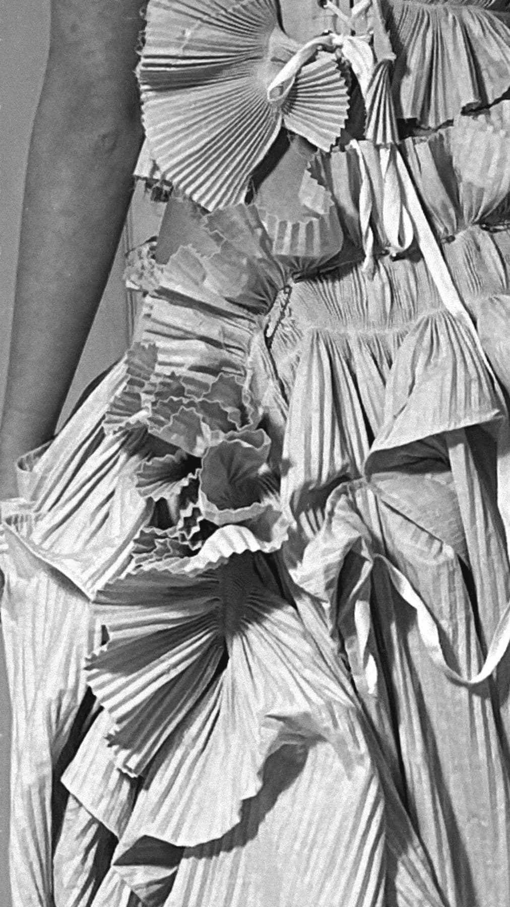 Drape study 1 in pleated muslin