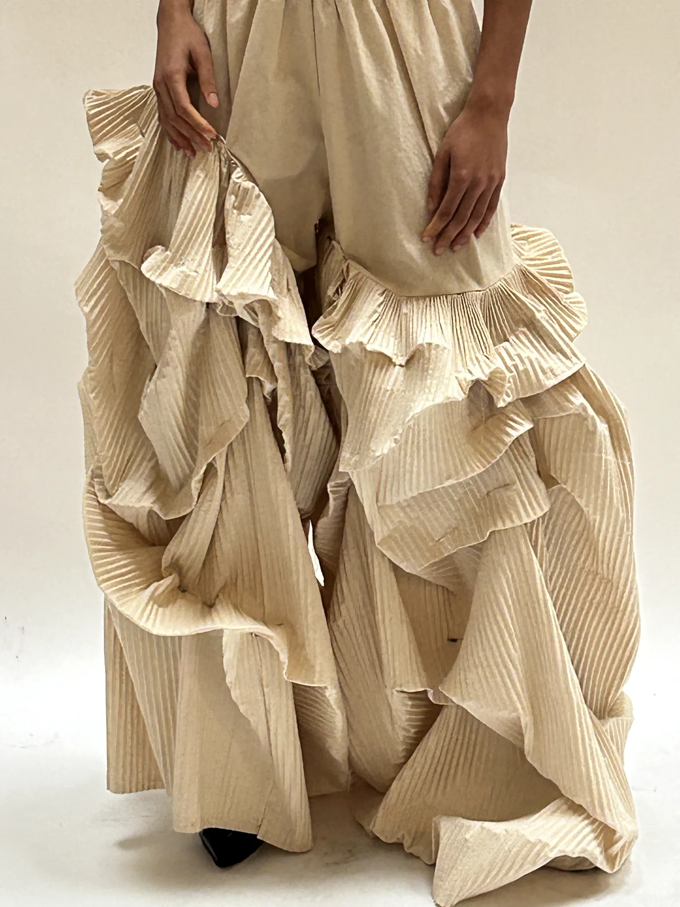 Drape study 6 in pleated muslin