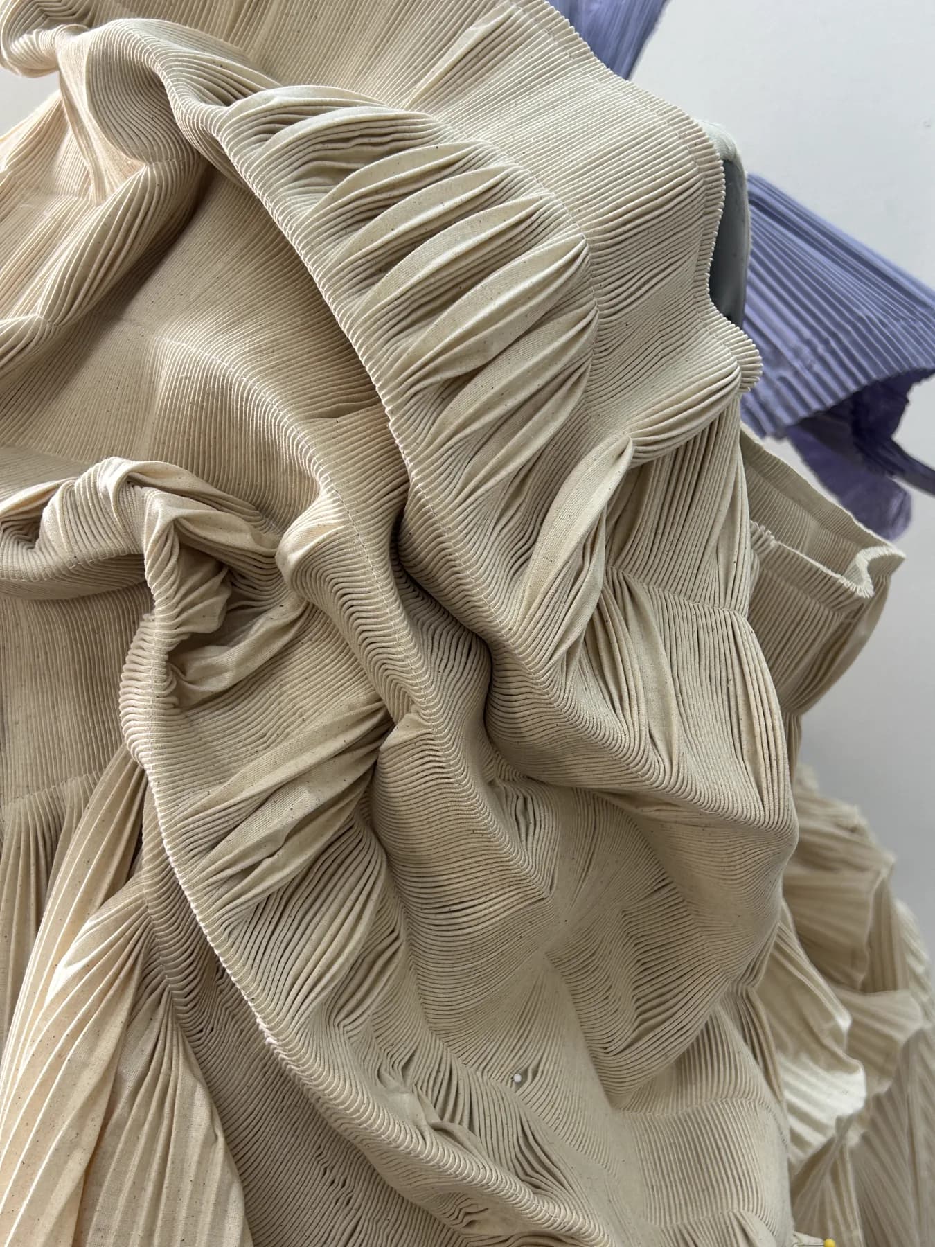 Drape study 11 in pleated muslin