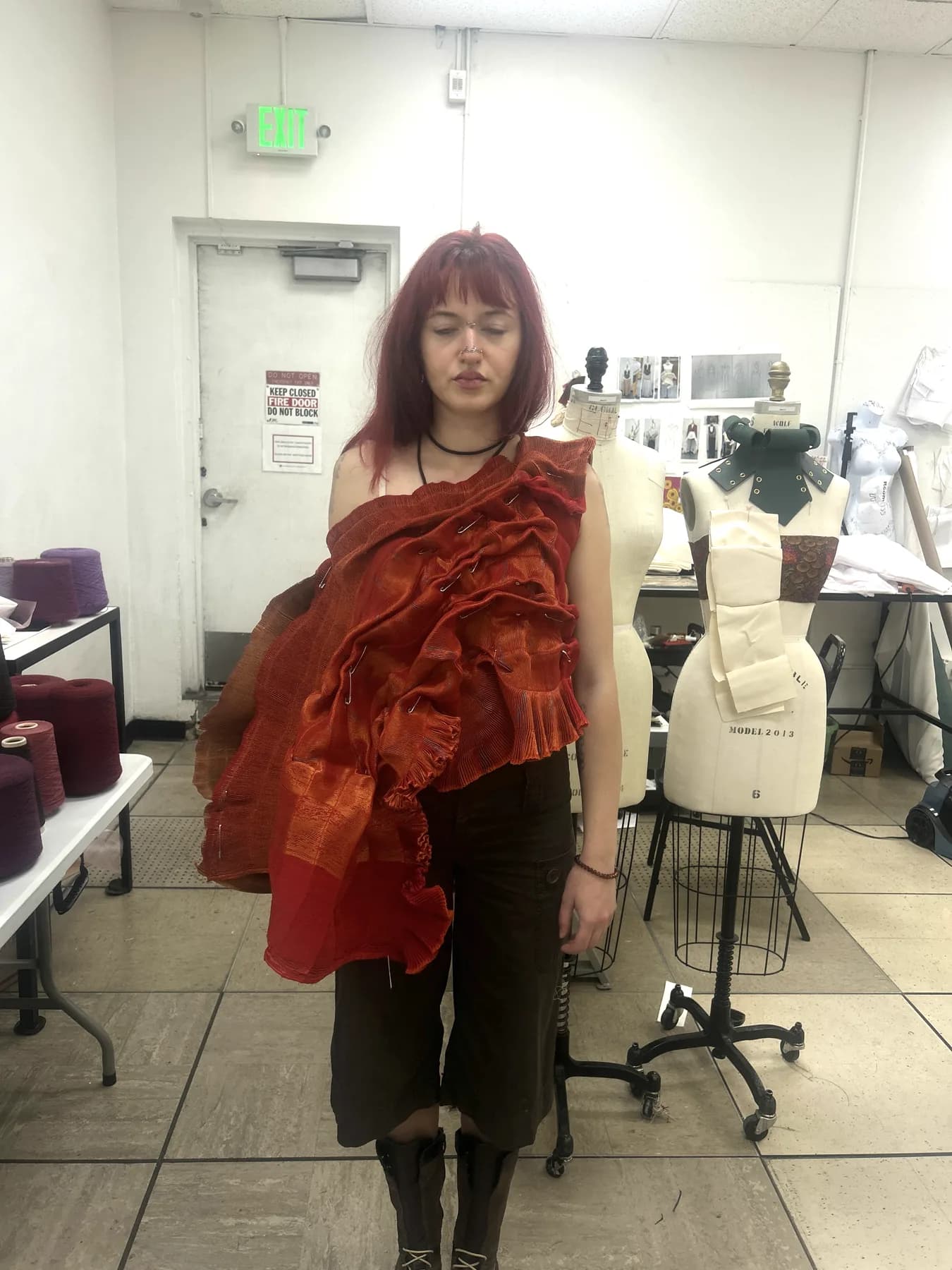 Drape study 18 in pleated muslin