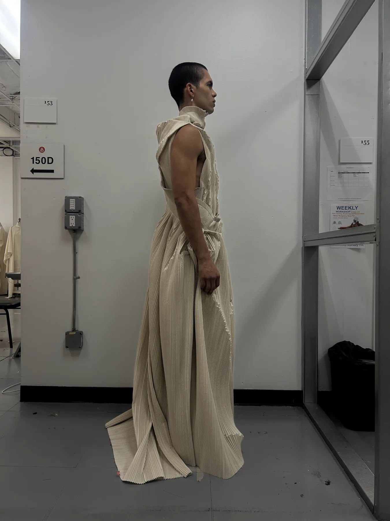 Drape study 19 in pleated muslin